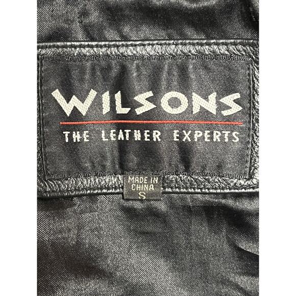 Wilsons Leather Jacket Womens Small Black Button Front Blazer Coat Classic Style - Picture 6 of 10